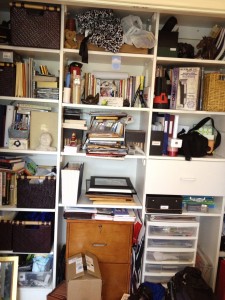 organized home office closet